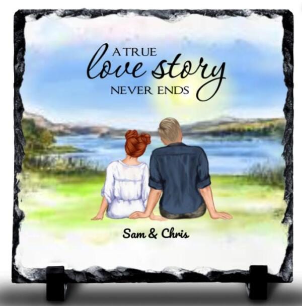 A Trues Love Story Never Ends Rock Slate